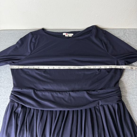 Boden Catherine Navy Blue Pleated Long Sleeve Midi Dress Womens US 20/22R - Picture 11 of 14